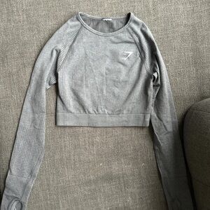 Gymshark Gray Long Sleeve Crop Top